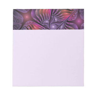 Farbige Fantasy-Abstrakte Trippy-Lila-Fraktal Notizblock
