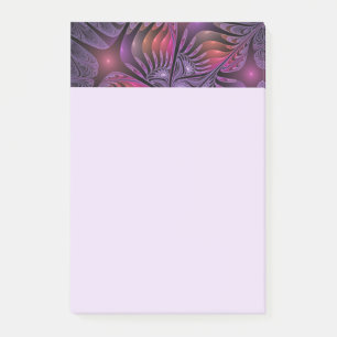 Farbige Fantasy-Abstrakte Trippy-Lila-Fraktal Post-it Klebezettel