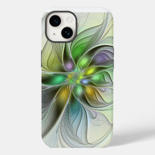 Farbige Fantasy-Blume Moderne Abstrakte Fraktal iPhone 14 Hülle