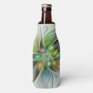 Farbige Fantasy-Blumen-Moderne-Abstrakte-Fraktal Flaschenkühler