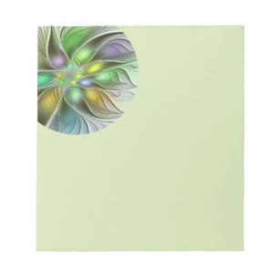 Farbige Fantasy-Blumen-Moderne-Abstrakte-Fraktal Notizblock