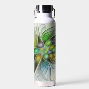 Farbige Fantasy-Blumen-Moderne Abstrakte Fraktale Trinkflasche