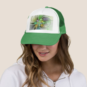 Farbige Fantasy-Blumen-Moderne Abstrakte Fraktale Truckerkappe