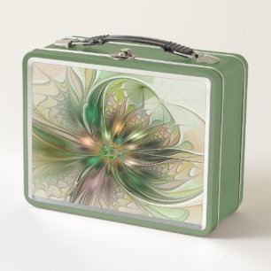 Farbige Fantasy Moderne Abstrakte Fraktal-Blume Metall Brotdose