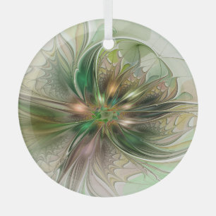 Farbige Fantasy Moderne Abstrakte Fraktal-Blume Ornament Aus Glas