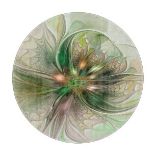 Farbige Fantasy Moderne Abstrakte Fraktal-Blume Schneidebrett