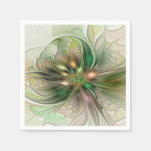 Farbige Fantasy Moderne Abstrakte Fraktalblume Serviette