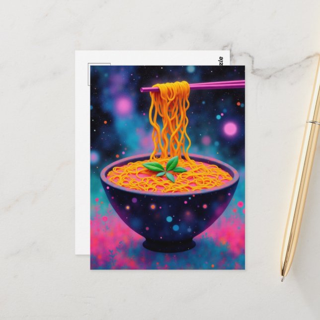 Farbige Fantasy-Ramen Postkarte (Vorderseite/Rückseite Beispiel)