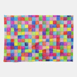 Farbige Farbe im Muster der Grafik Geschirrtuch