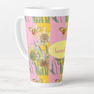 Farbige Farbe Wasserfarbe Gelb Rosa Blütenfarbe Milchtasse