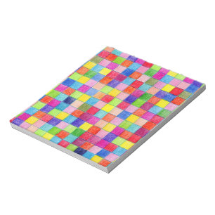 Farbige Farben in den Graph Paper Squares Notizblock