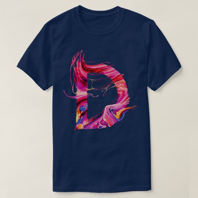 Farbige Farblackierte Anfangsbuchstabe D T-Shirt (Design vorne)