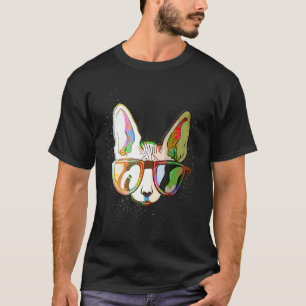 Farbige Farbspritzer-Sonnenbrille Sphynx-Katze T-Shirt