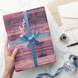 Farbige Farbtöne aus rustikalem Holz Geschenkpapier
