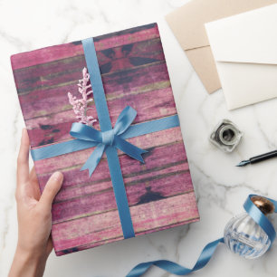 Farbige Farbtöne aus rustikalem Holz Geschenkpapier