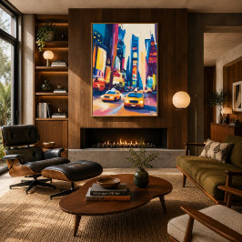 Farbige fauvistische New Yorker Skyline-Wandkunst Poster