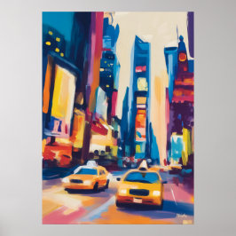 Farbige fauvistische New Yorker Skyline-Wandkunst Poster