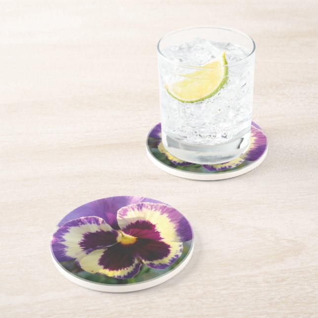 farbige Feder Pansy Getränkeuntersetzer (Seite)