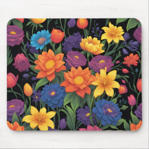 Farbige Federblumen-Gestaltung Mousepad