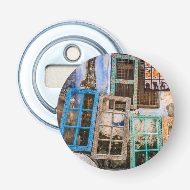 Farbige Fensterrahmen Flaschenöffner (Vorderseite)