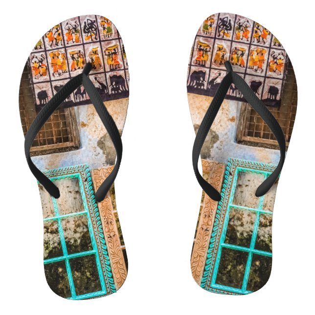 Farbige Fensterrahmen Flip Flops (Fußbett)