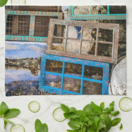 Farbige Fensterrahmen Geschirrtuch