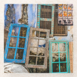 Farbige Fensterrahmen Glasuntersetzer