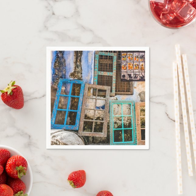 Farbige Fensterrahmen Serviette (Beispiel)