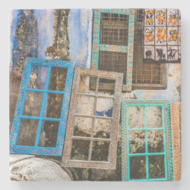 Farbige Fensterrahmen Steinuntersetzer