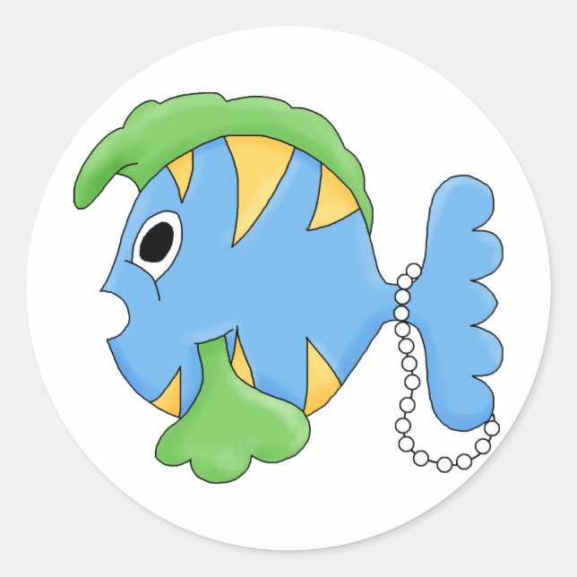 Farbige Fisch-Aufkleber Runder Aufkleber (Vorderseite)