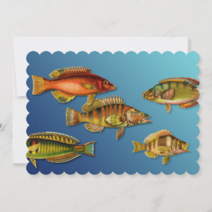 Farbige Fische Einladung
