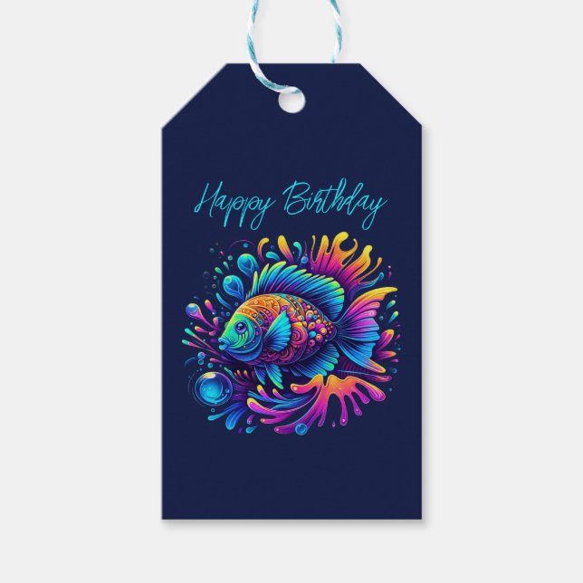 Farbige Fische Geschenkanhänger (Vorderseite)