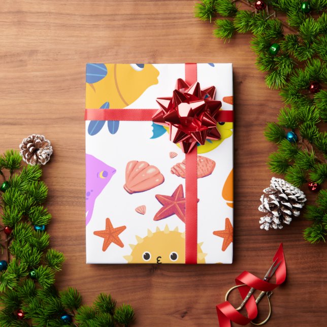 Farbige Fische Geschenkpapier (Feiertagsgeschenk)