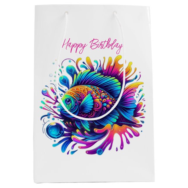 Farbige Fische Mittlere Geschenktüte (Vorderseite)
