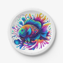 Farbige Fische Pappteller