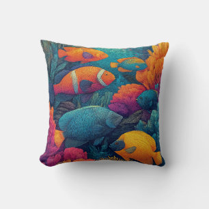 Farbige Fische, schönes Korallenriff, Kissen
