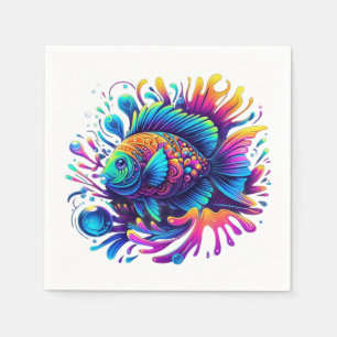 Farbige Fische Serviette