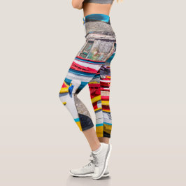Farbige Fischerboote, Kap Verde Capri Leggings