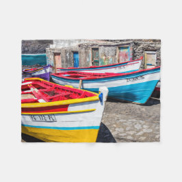 Farbige Fischerboote, Kap Verde Fleecedecke