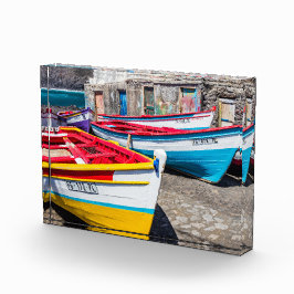 Farbige Fischerboote, Kap Verde Fotoblock