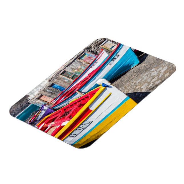 Farbige Fischerboote, Kap Verde Magnet (Linke Seite)