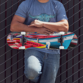 Farbige Fischerboote, Kap Verde Skateboard