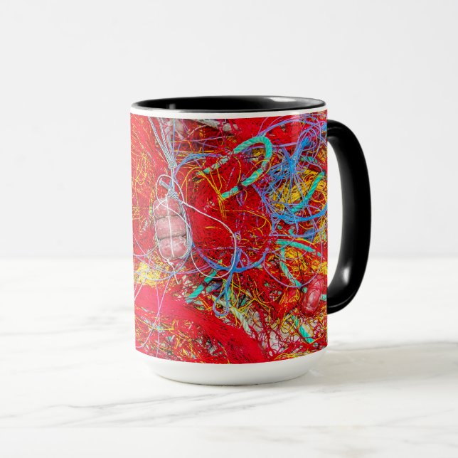 Farbige Fischernetze Tasse (VorderseiteRechts)