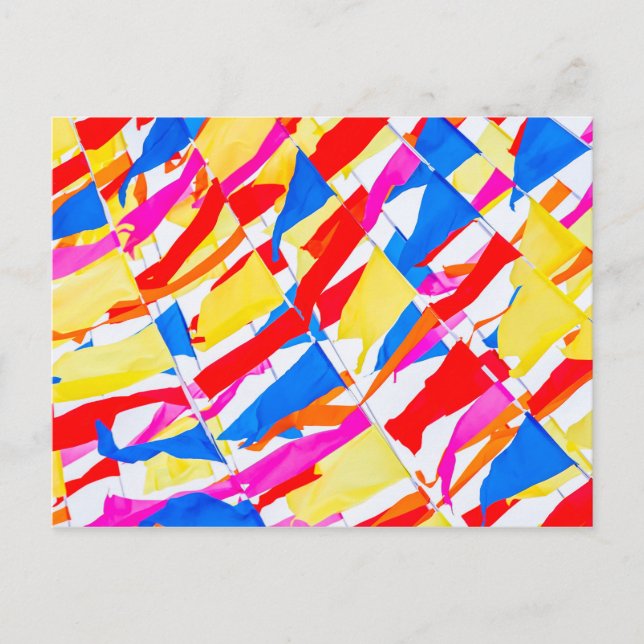 Farbige Flaggen Postkarte (Vorderseite)