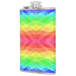 Farbige Flasche mit abstraktem Regenbogenmuster Flachmann