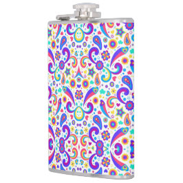 Farbige Flasche mit einem lebendigen Muster Flachmann