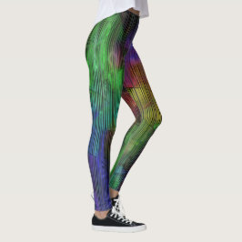 Farbige Flecken unter deformierten Streifen Leggings