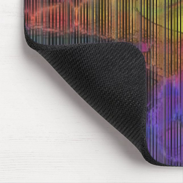 Farbige Flecken unter deformierten Streifen Mousepad (Ecke)