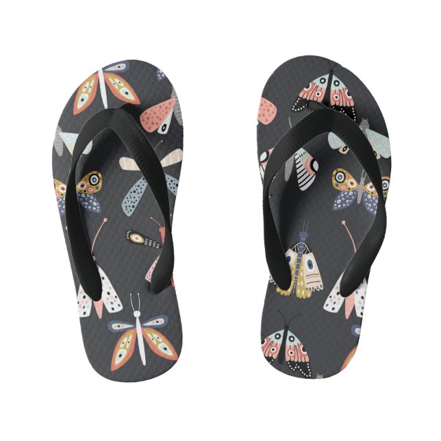 Farbige Fliegenschmetterlinge Kinderbadesandalen (Fußbett)