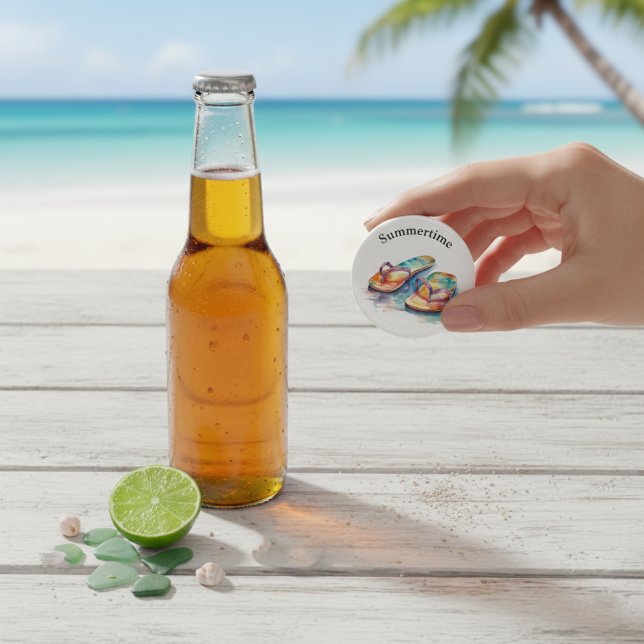 farbige Flip Flops Aquarell anpassbar Flaschenöffner (Von Creator hochgeladen)